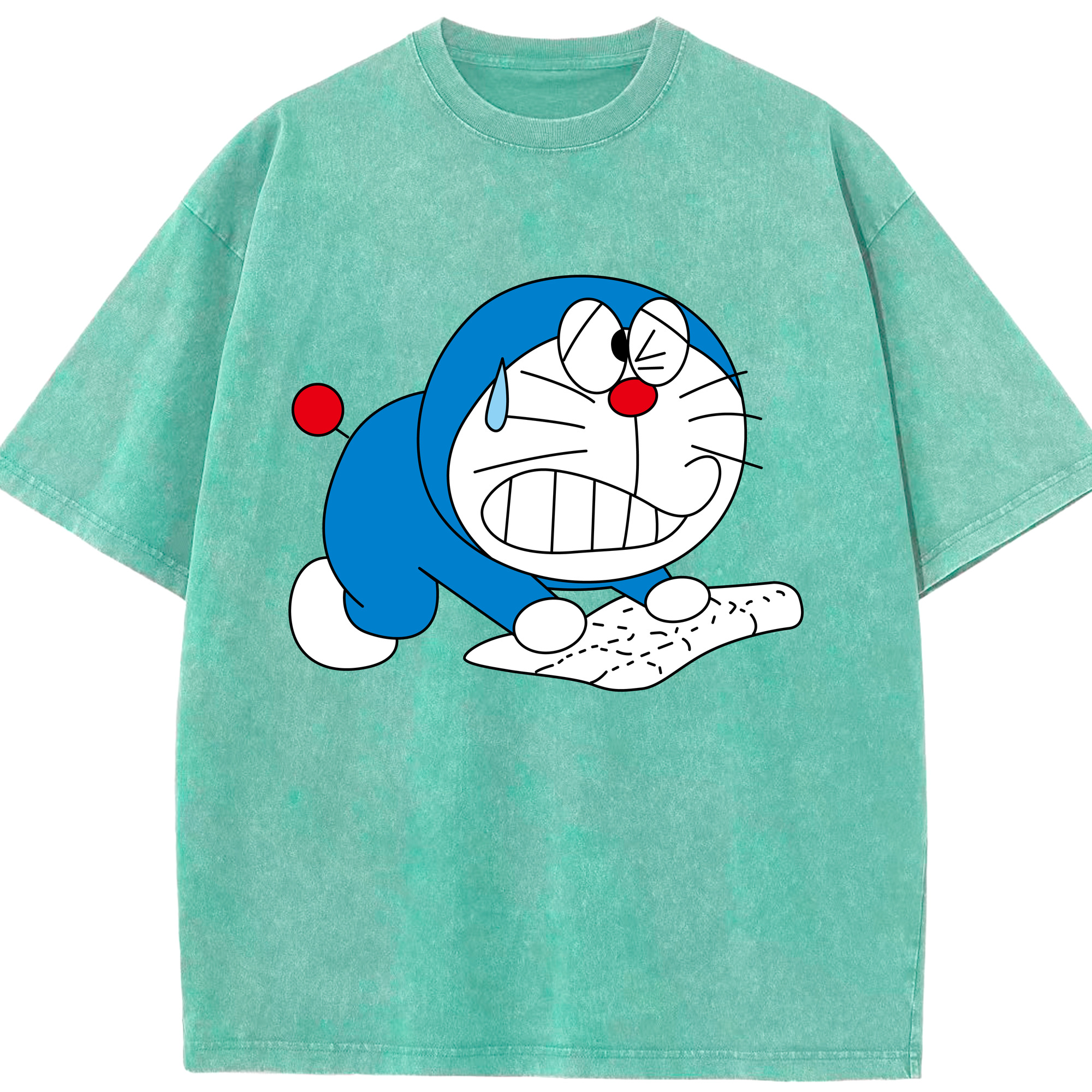 （画像用） ドラえもん Doraemon 綿100% ヴィンテージ風 半袖Tシャツ（フロントプリント）